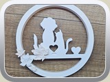 036-Hund und Katze Relief Rund